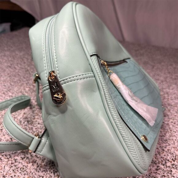 Montana West Women's Turquoise Crocodile Texture medium Backpack Purse - Picture 4 of 9